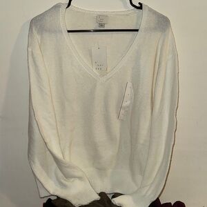a new day Ivory V-Neck Lightweight Knit Sweater